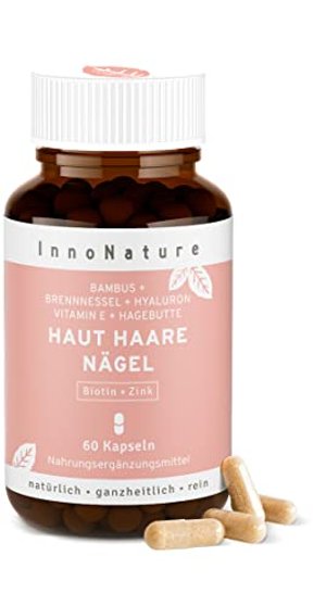Natürlicher Haut, Haare & Nägel Komplex mit Haar-Vitamin Biotin, Zink, Hyaluronsäure, Vitamin C + Vi