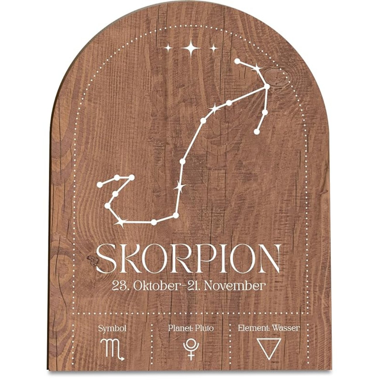 Sternzeichen Skorpion Holzkarte