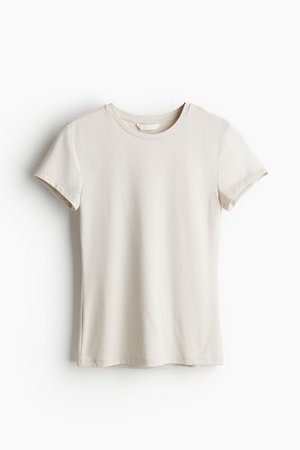 Figurbetontes T-Shirt in Beige