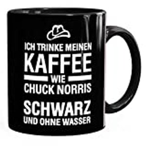 Kaffee-Tasse Ich trinke meinen Kaffee wie Chuck Norris - schwarz und ohne Wasser glänzend MoonWorks®