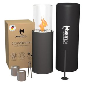 Bio-Ethanol Stand-Kamin 80x26x26 cm