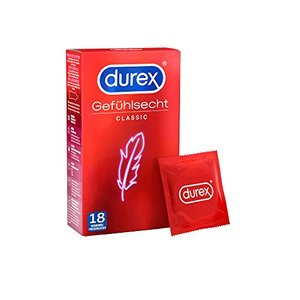 Durex Gefühlsecht Classic Kondome – dünn und für innige Zweisamkeit 1 x 18 Stück (1er Pack)