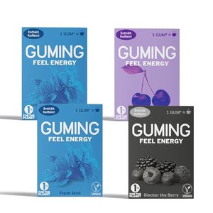 vegane GUMING 40x Energy-Kaugummis mit 60mg Koffein