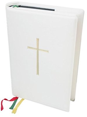Bibelhülle Gotteslob Steckhülle weiß mit Kreuz 19 x 13 cm