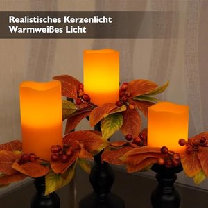 Rhytsing 3er LED Flammenlose Kerzen Orange