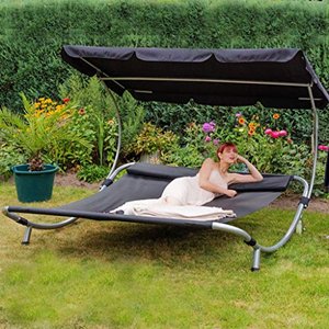 Sonnenliege mit Dach für 2-Personen