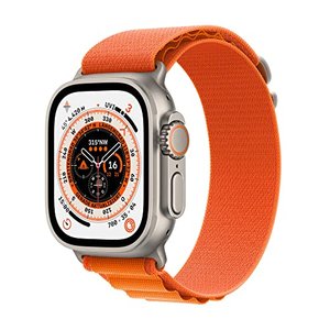 Apple Watch Ultra (GPS + Cellular, 49mm) Smartwatch - Titangehäuse, Alpine Loop Orange - Small. Fitn