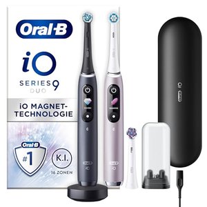 Oral-B iO Series 9 Elektrische Zahnbürste/Electric Toothbrush, Doppelpack & 3 Aufsteckbürsten
