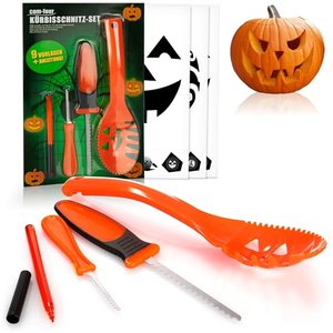 Com-four 13-teiliges Kürbis Schnitz-Set für Halloween