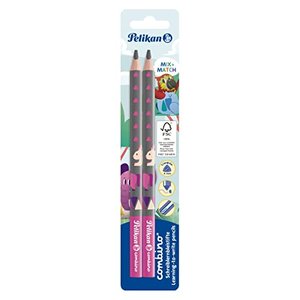 Pelikan 811170 Schreiblernbleistift Combino pink, 2 Stück auf Blisterkarte