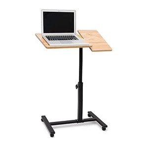 Laptoptisch höhenverstellbar aus Holz mit Rollen, drehbar – ideal bei Rückenschmerzen!