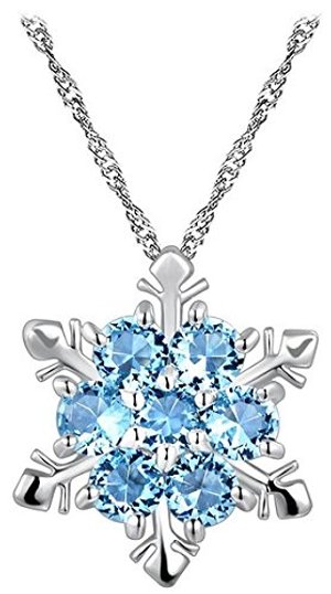 Miya® 925 Sterling Halskette mit blauer Kristall-Schneeflocke