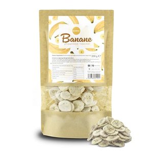 Nutritec Gefriergetrocknete Bananen 250g, 3 mm getrocknete Bananenscheiben ohne Zusätze