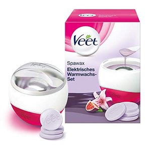 Veet Spawax elektrisches Warmwachs Set Haarentfernung ohne Rasur 1 x Gerät mit 6 Wachsscheiben