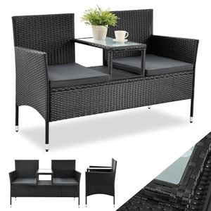 Juskys Polyrattan Gartenbank Monaco