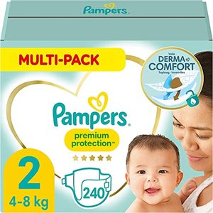 Pampers Baby Windeln Größe 2 (4-8kg) Premium Protection, 240 Stück, MONATSBOX