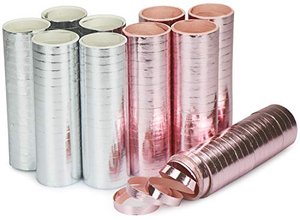 Luftschlangen metallic rosa und silberfarben