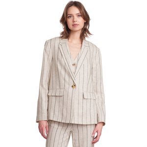 Damen Leinen-Blazer mit Streifenmuster