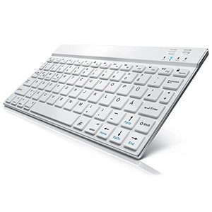 CSL - Ultra Slim Bluetooth Tastatur Aluminium-Gehäuse - Bluetooth 3.0 Wireless - Deutsches Layout - 