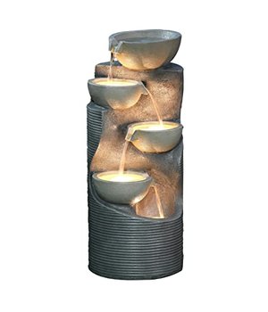 Dehner Gartenbrunnen Salo mit LED Beleuchtung