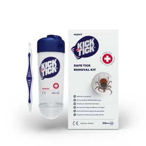KICK THE TICK Vereisungsspray und Profi Zeckenzange im Zeckenentferner Set