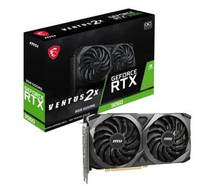 MSI GeForce RTX 3060 Ventus 2X 8G OC Gaming Grafikkarte - NVIDIA Geforce RTX 3060, 8 GB GDDR6 Speich