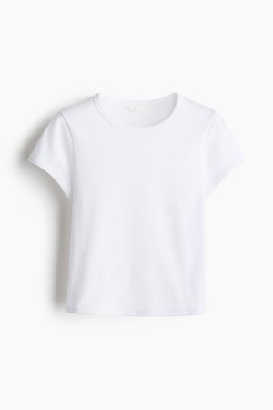 Figurbetontes T-Shirt - Weiß - Damen