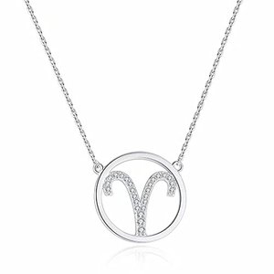 Qings Damen Halskette Sternzeichen Silber Kette Widder 