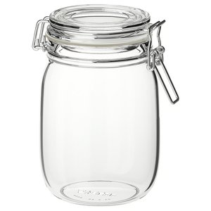 KORKEN Dose mit Deckel - Klarglas 1 l