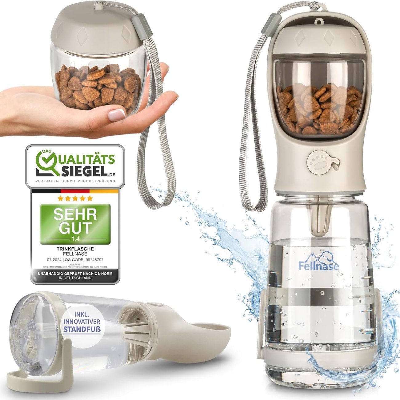 Fellnase Hunde-Trinkflasche für unterwegs