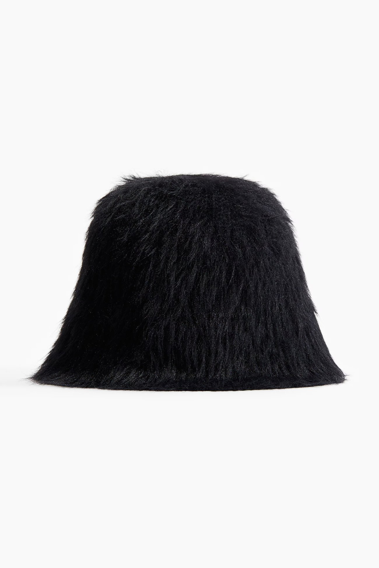 Bucket Hat aus flauschigem Strick – Schwarz