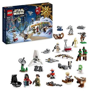 LEGO 75366 Star Wars Adventskalender 2023, Weihnachtskalender mit 24 Geschenken, darunter 9 Figuren,