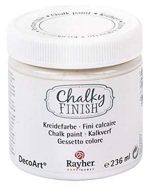 Rayher 38868102 Chalky Finish auf Wasser-Basis Kreide Farbe für Shabby-Chic, weiß, 236 ml