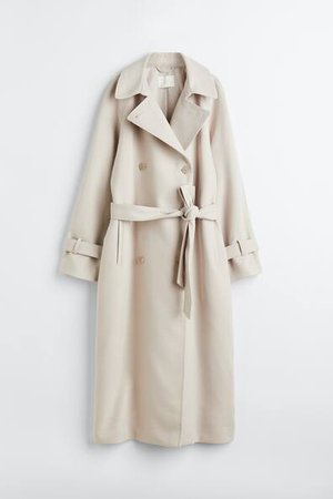 Zweireihiger Trenchcoat - Braun - Damen