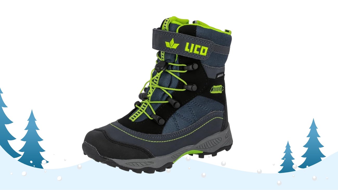 Lico Sundsvall Schneestiefel Marine Schwarz Lemon