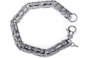 Königskette Armband, rund 10mm - Länge 22cm, 925 Silber