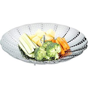 ecooe Edelstahl Dampfgarer Einstellbar Dünsteinsatz (15.5cm-27cm) Dämpfeinsatz für Kochtöpfe