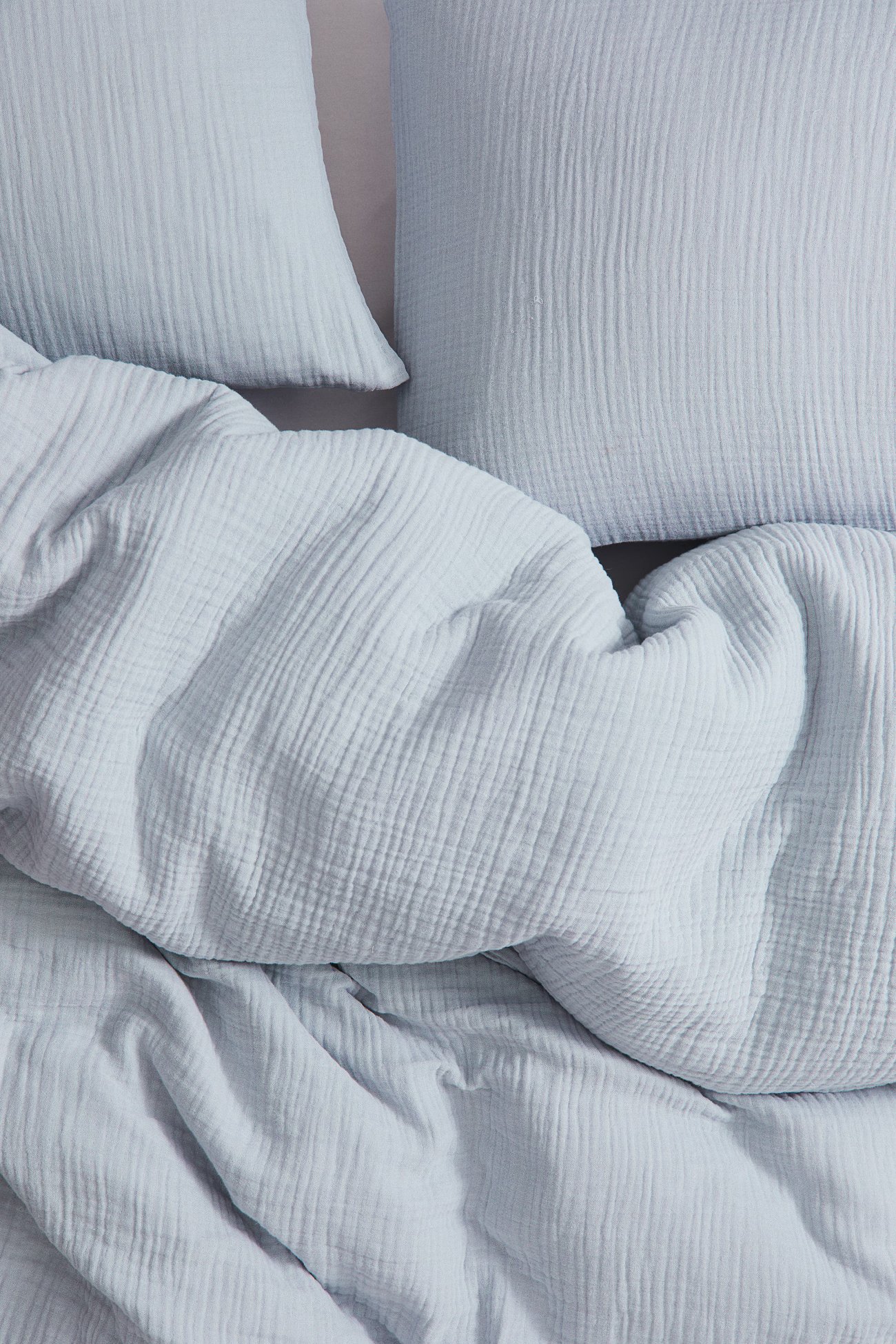 Musselin-Bettwäsche für Doppelbett - Blau