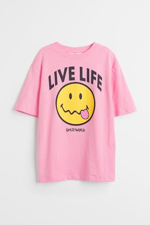 Oversized printed T-shirt - Rosa