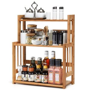 Gewürzregal aus Bambus mit 3 Etagen