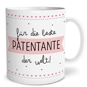 OWLBOOK Beste Patentante Große Kaffee-Tasse mit Spruch im Geschenkkarton