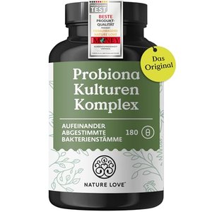 NATURE LOVE® Probiona Komplex - 20 Bakterienstämme + Bio Inulin - 180 magensaftresistente DRCaps® Ka