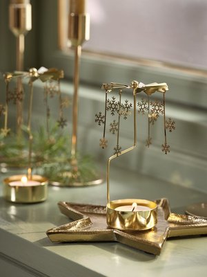 Teelichhalter SNEFNUG, H 14 cm, gold