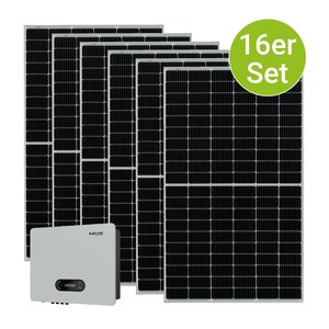 Juskys Solaranlage Set 6000 Watt Photovoltaik Anlage 16 Module, Wechselrichter - WLAN, Bluetooth
