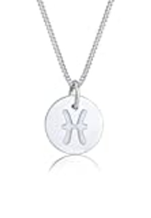 Elli Halskette Damen Sternzeichen Fische Astro Symbol in 925 Sterling Silber