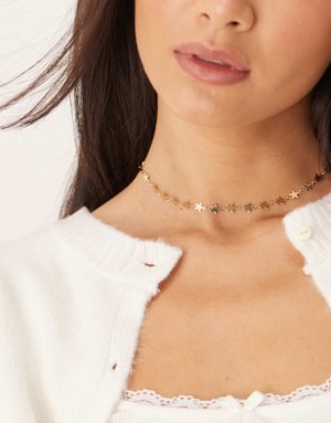 Choker-Halskette mit kleinen Sterngliedern