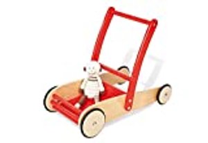 Pinolino Lauflernwagen Uli, aus Holz, mit Bremssystem, Lauflernhilfe mit gummierten Holzrädern