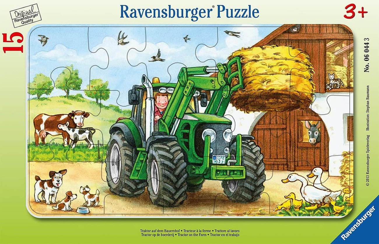 Ravensburger Kinderpuzzle - 06044 Traktor auf dem Bauernhof