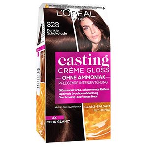 L'Oréal Paris Casting Creme Gloss Glossy Blacks Pflege-Haarfarbe, 323 Dunkle Schololade, 1 x 75 ml