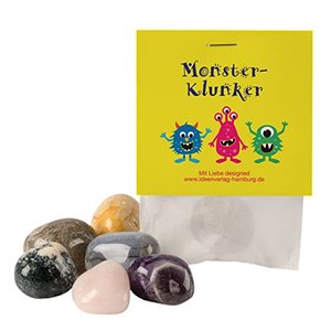 10x "Monsterklunker" Glückssteine für Kinder